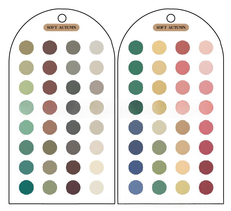 Palette couleur acrylique et carte d'analyse de couleur
