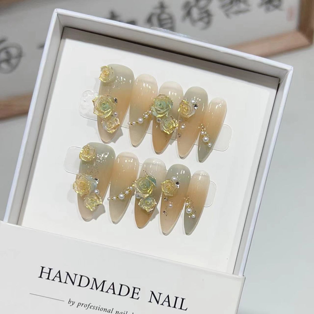 Abordable style de luxe coloré Glaze Rose Nail Art