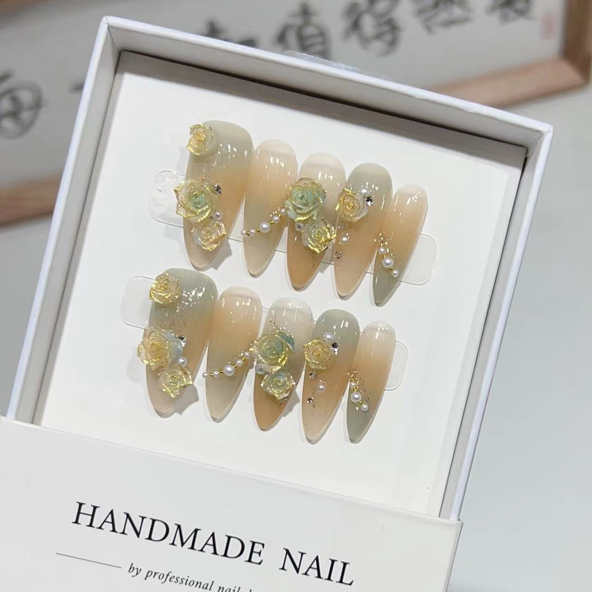 Abordable style de luxe coloré Glaze Rose Nail Art