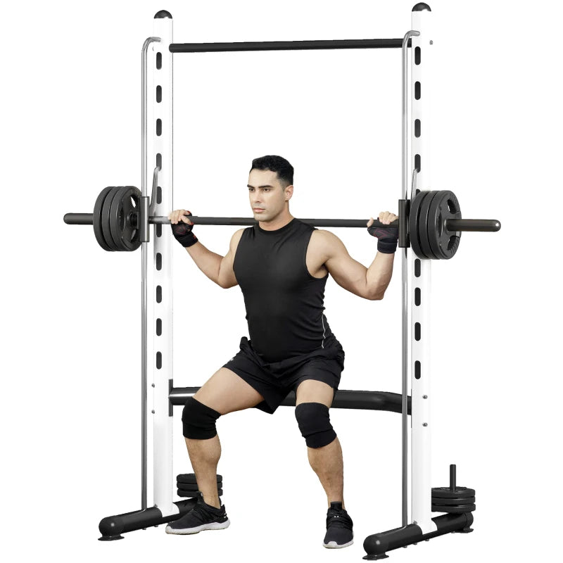 Rack de squat avec barre de traction et barre de Barbell réglable de banc presse multi-fonction poids L
