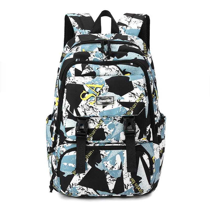 Sac à dos imprimé léger Grande capacité Middle School Student Schoolbag
