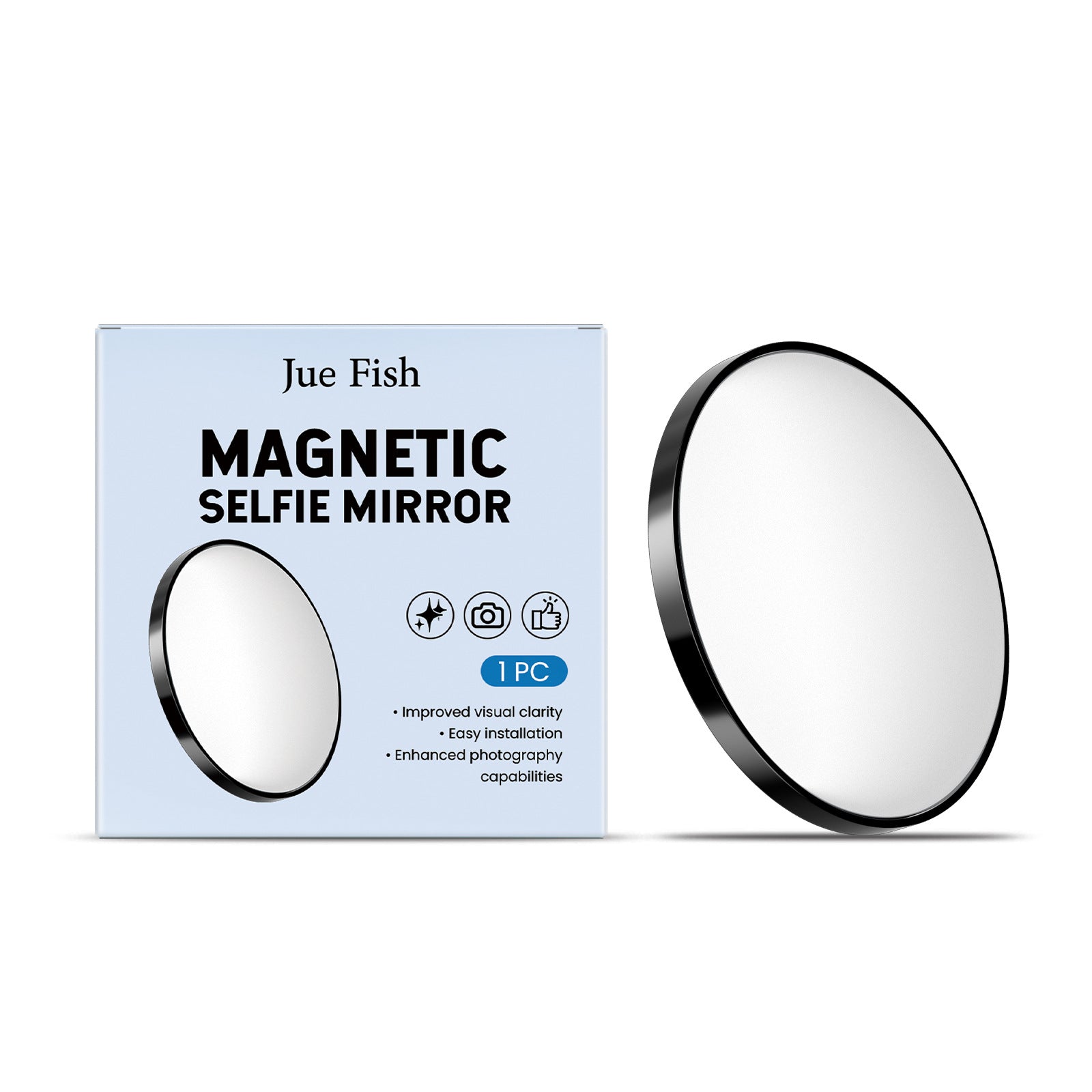 Jue Fish Magnetic Selfie Mirror Pratique pour les voyages en plein air