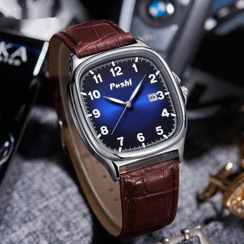 Montre Quartz de ceinture rétro carrée pour hommes