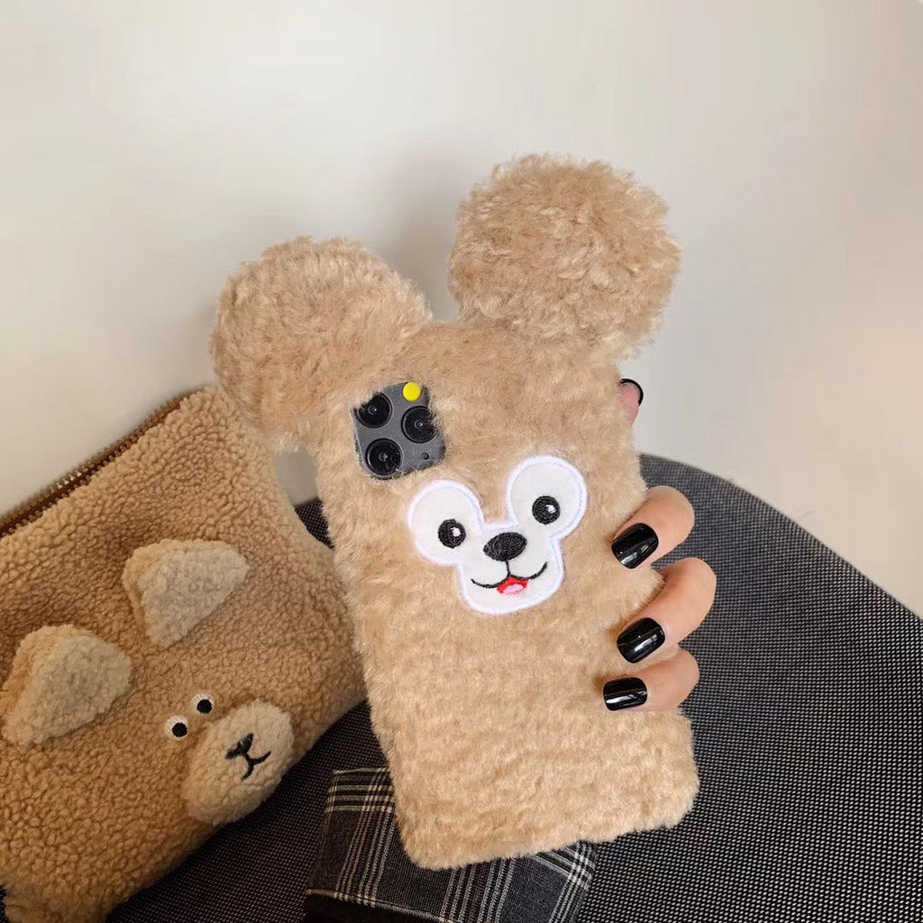 Étui de téléphone portable en peluche mignon