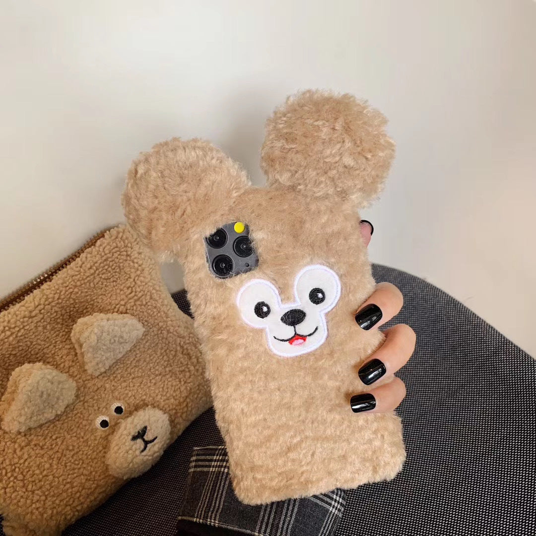 Étui de téléphone portable en peluche mignon