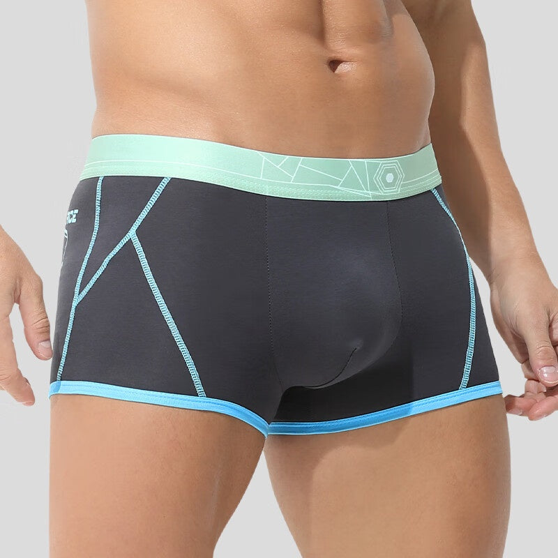 Slip de boxeur confortable en coton pur pour homme avec imprimé rayé