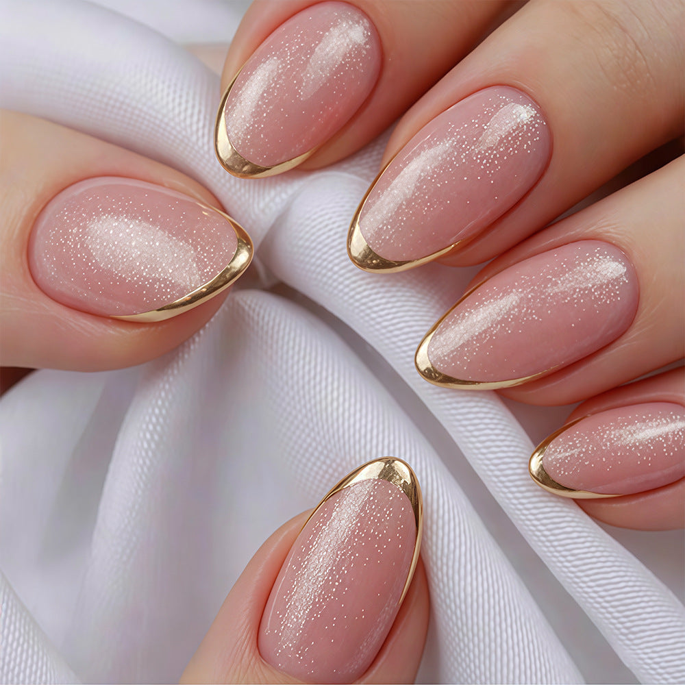 24 pièces de faux ongles courts en forme d'amande