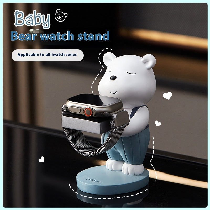 Wowu Original Design Bear Watch Charger Bracket Cartoon Ornements de literie anti-perte
