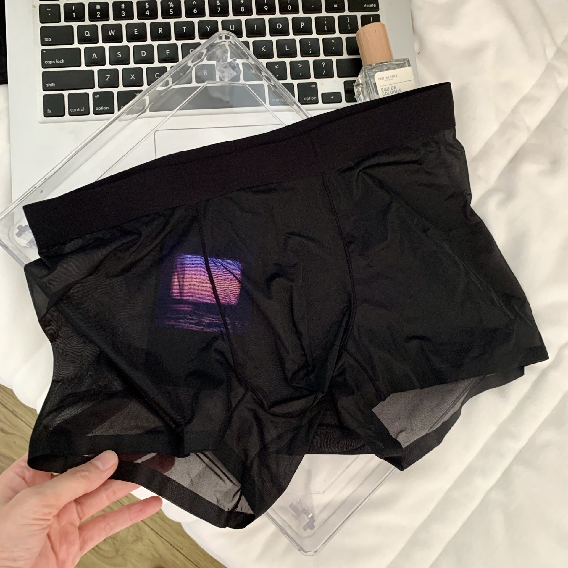 20D Ice Silk Nude Feel Seamless Boxers sous-vêtements homme transparent ultra-mince