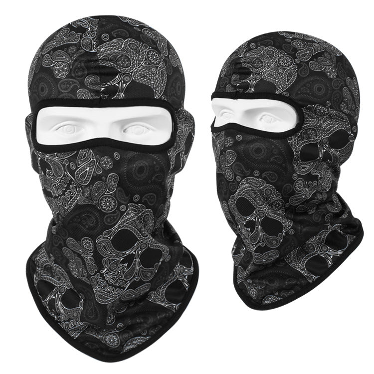 Masque de crâne respirant de moto à tête sèche rapide écran solaire