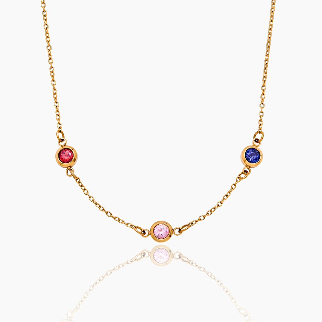 Collier en acier inoxydable en pierre de naissance personnalisé Décembre Style personnalisé