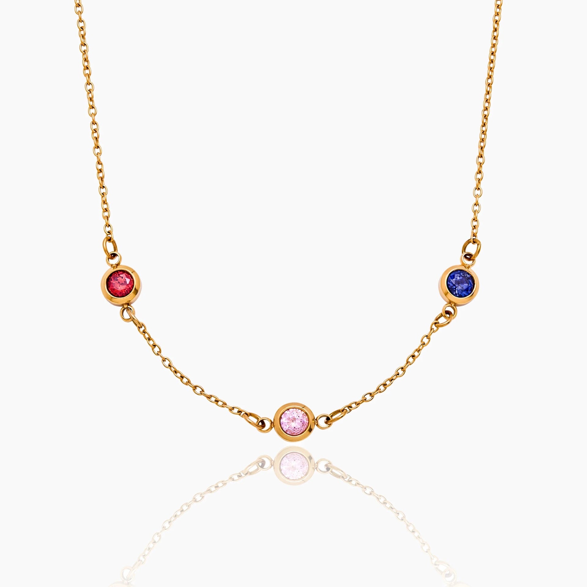 Collier en acier inoxydable en pierre de naissance personnalisé Décembre Style personnalisé