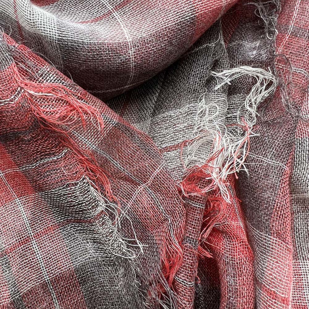 2pcs Fashion Lightweight Orange Red Dye Scarf Thread