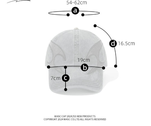 Black Washed Flame Denim Baseball Cap