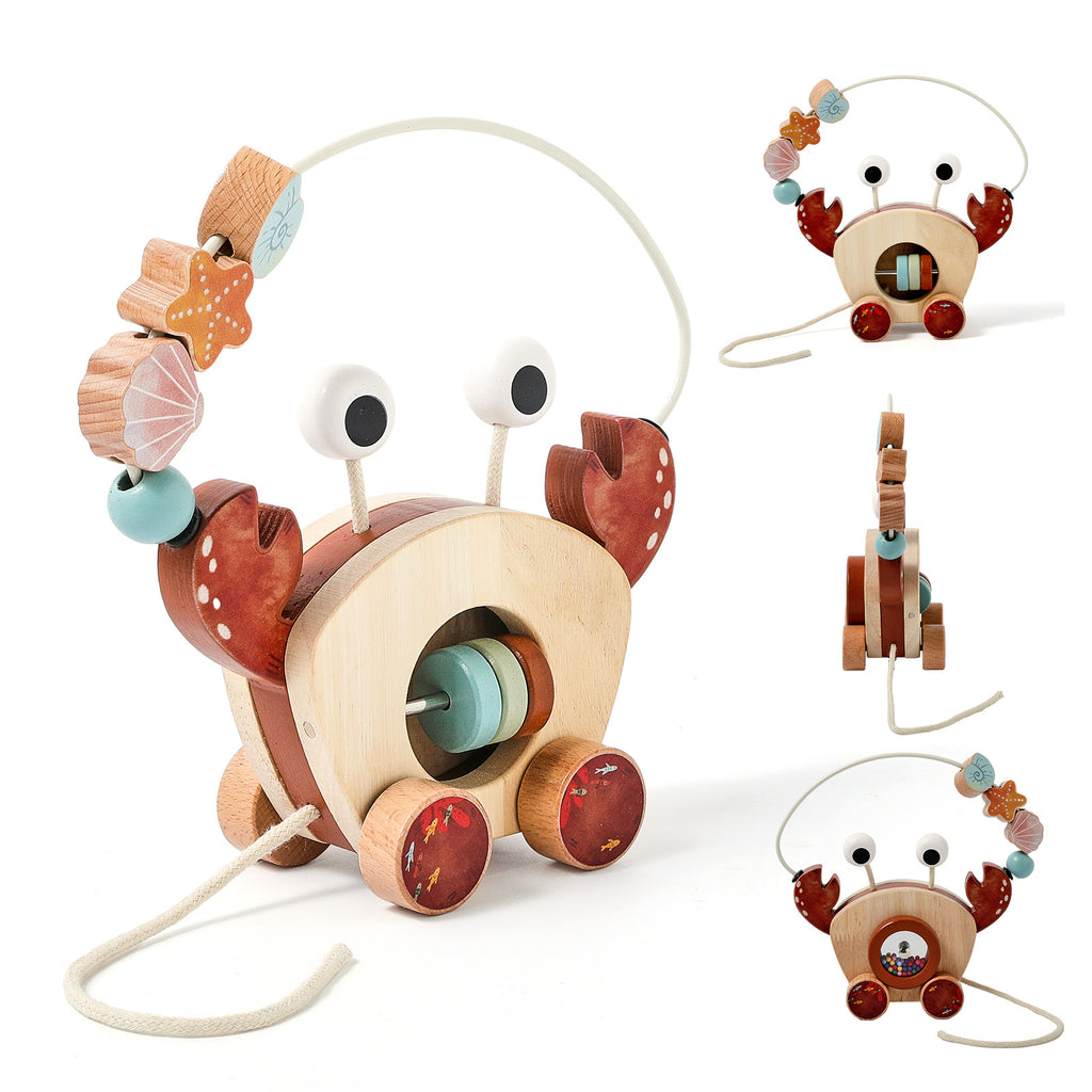 Educational wooden crab toy