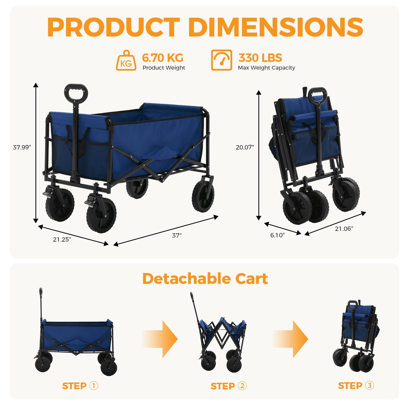 Chariot pliable