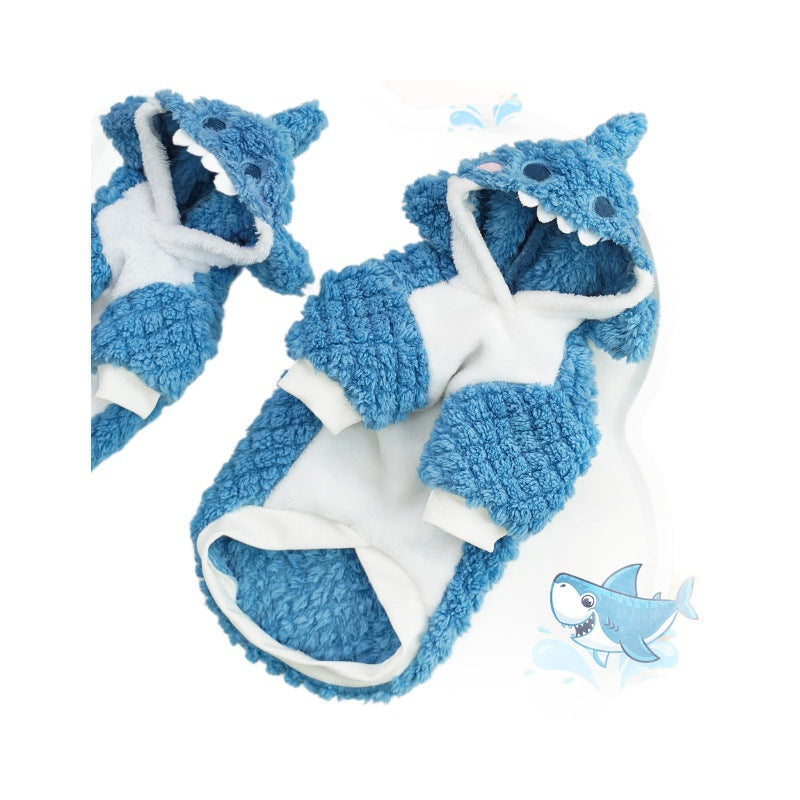 Shark mignon peluche épais chien vêtements de chat