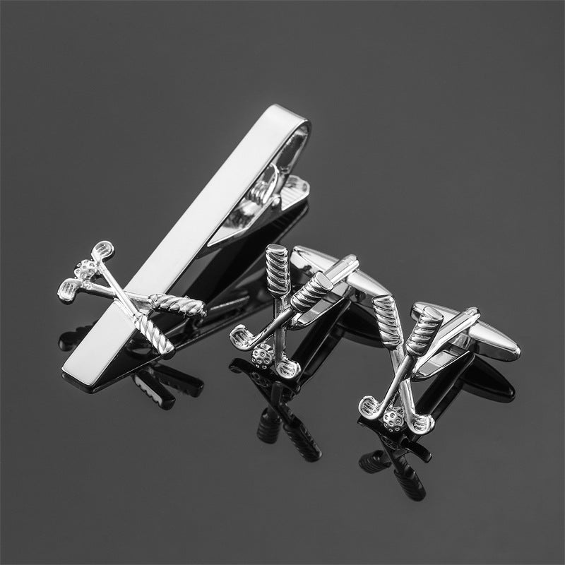 Clip en or argent noir Croix carré brossé