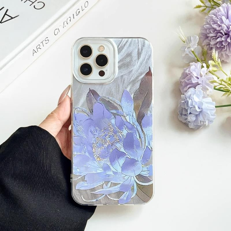 Lotus Bleu Léger Luxury Senior Fairy Étui téléphonique tout compris