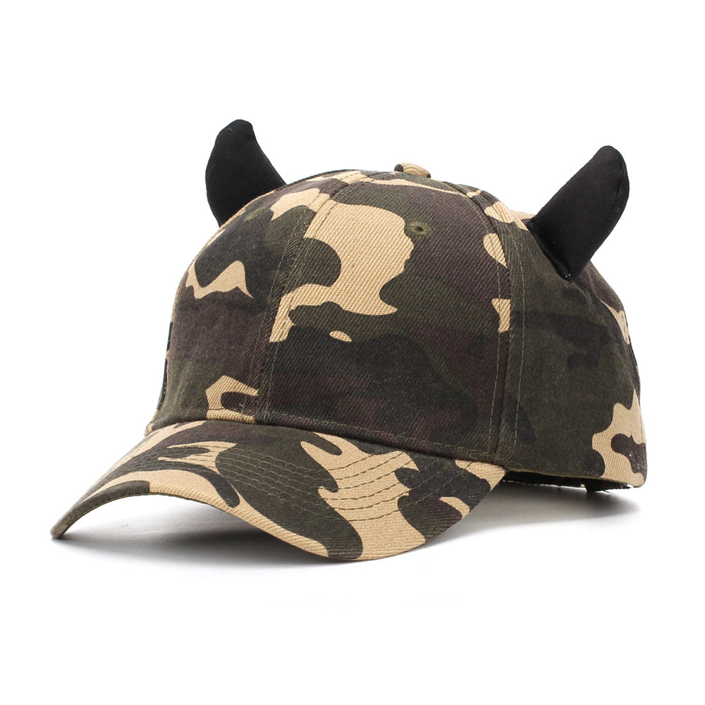 Pattern de camouflage pour hommes Trois dimensions en forme de corne Casual Street Hip-hop Style Basebal