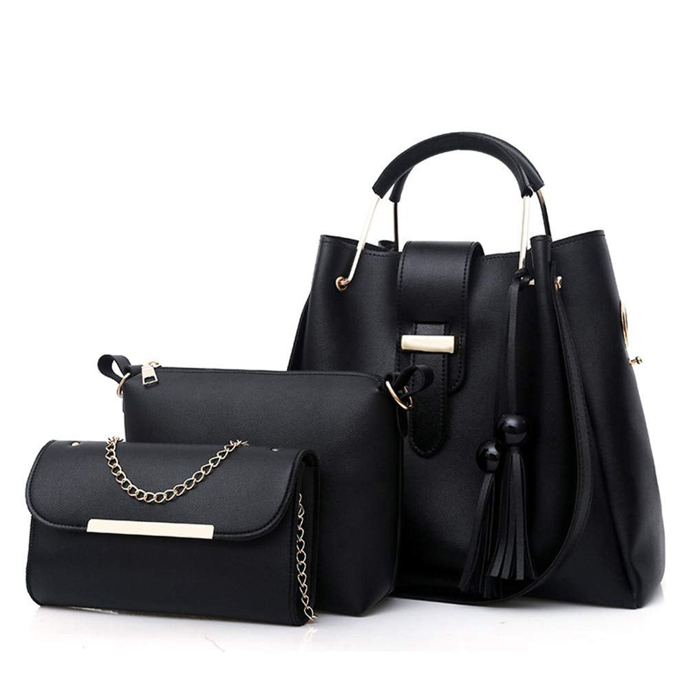 Pour femmes Purse et sac à main 3Pcs Sac Set Tassel Tote Clutch Satchel Top Poignée Sac à épaule
