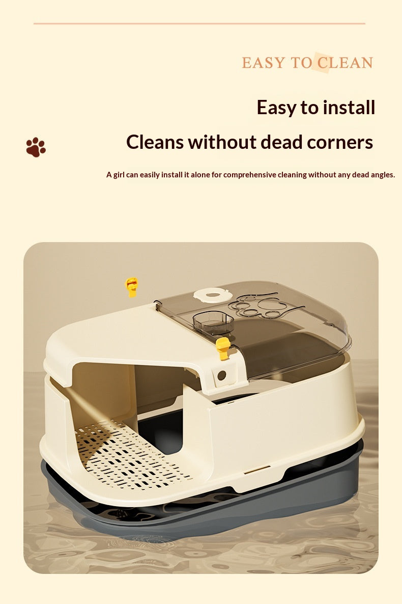 Boîte à litière pour chat à ressorts