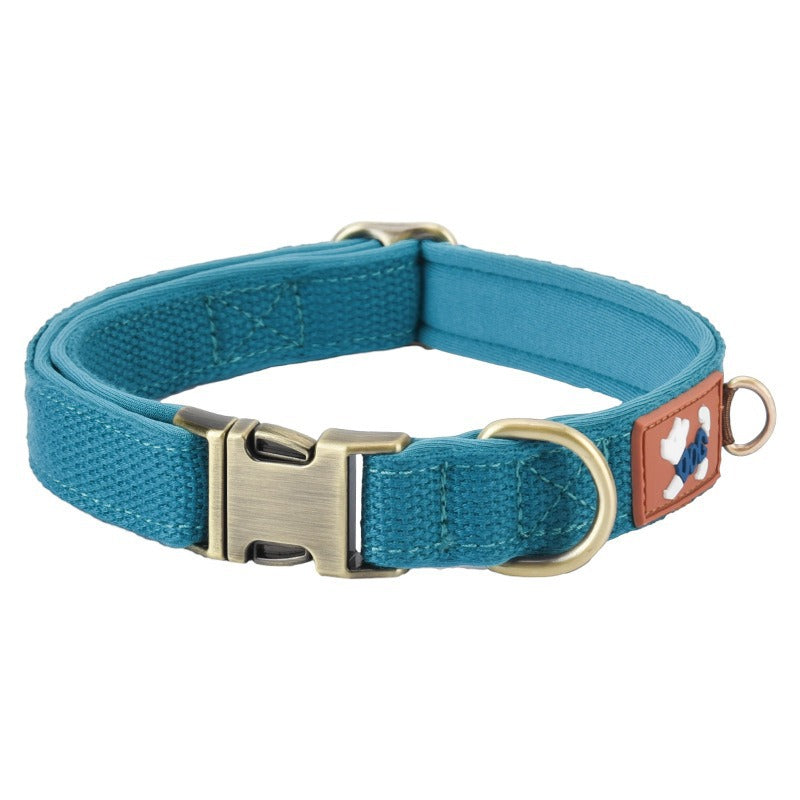 Webbing Dog Collar with Cotton Space Lining Adjustable Collar