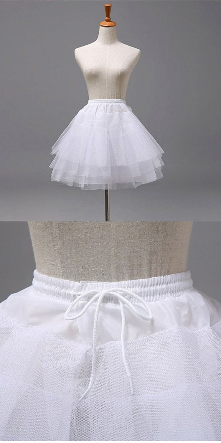 Jupe courte fille pour tenue 3-10Y Un Petticoat Blanc de taille Underskirt