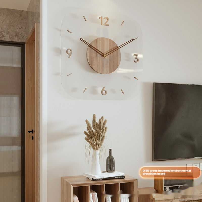 Horloge murale en bois transparent créatif