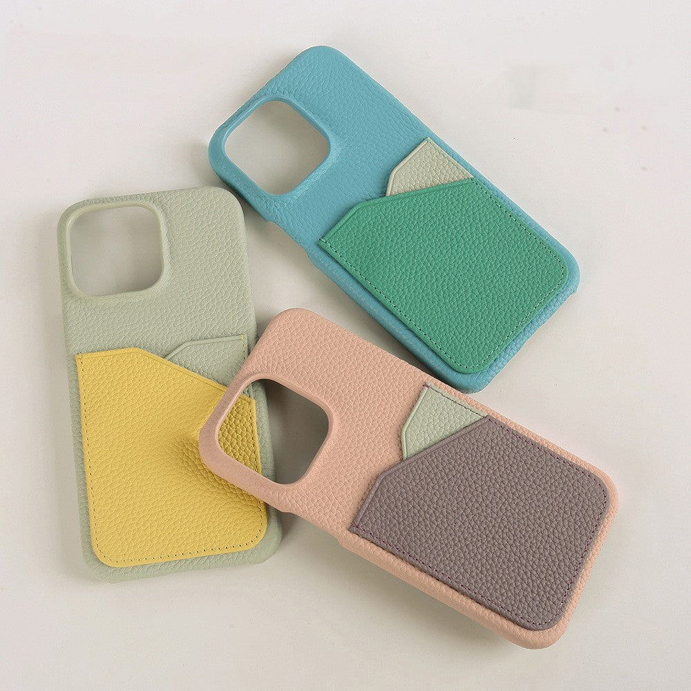 Boîte de téléphone en cuir couleur de la carte