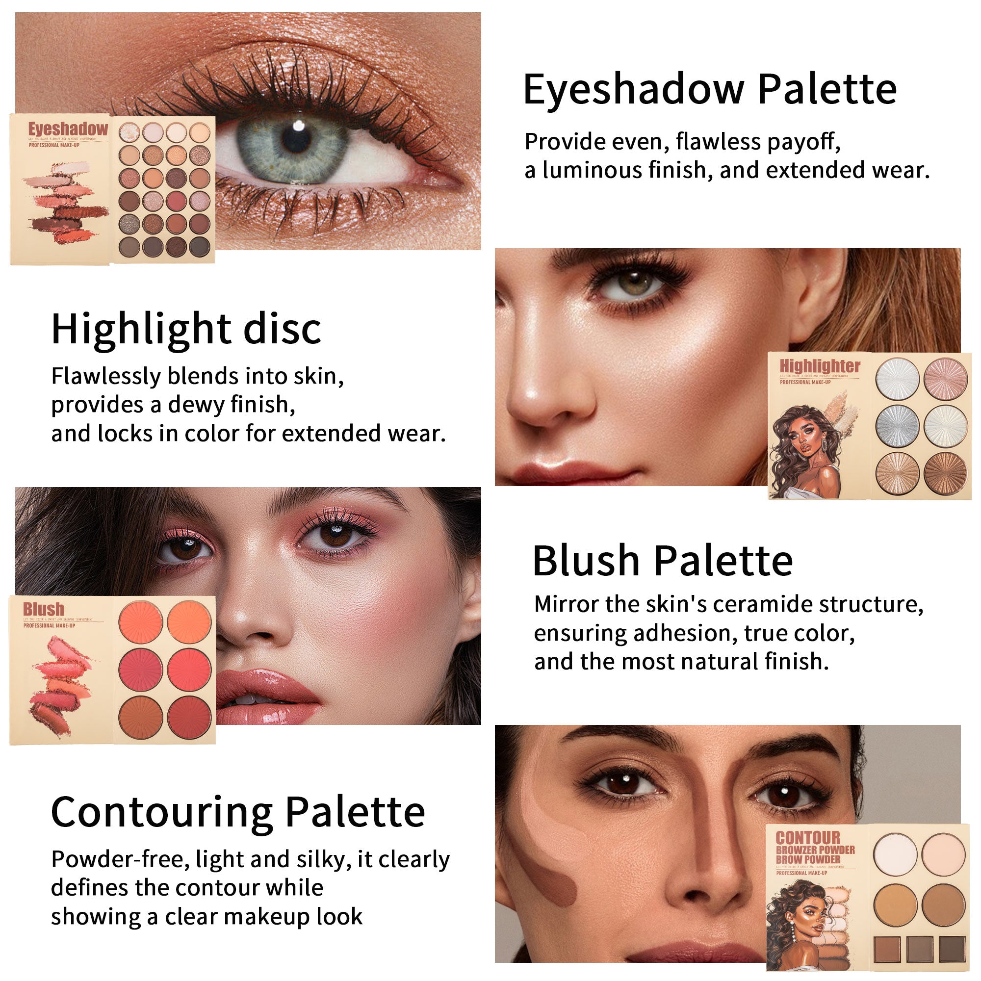 Kit de maquillage UDAER Beauty Color Bomb 63-Color - Eyeshadow multi-fonction