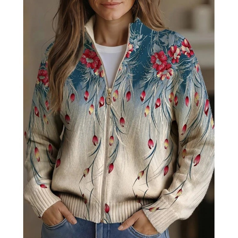 Veste en manteau pour femmes en col rond