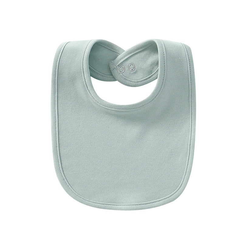Bébé Produits Coton Bib de couleur solide avec boucle cachée Serviette Salive Multi-couleur En option