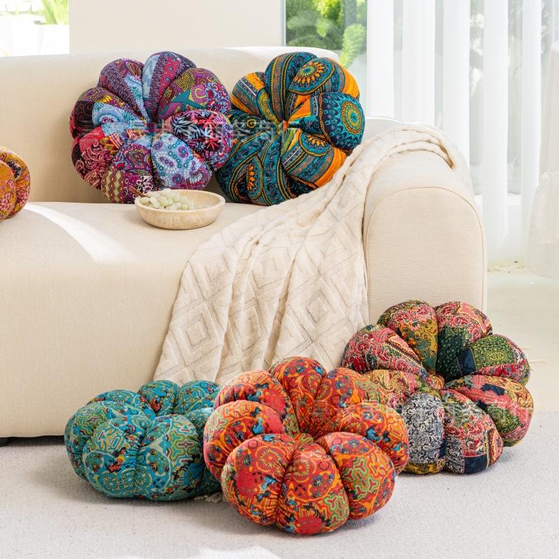 Coussin de siège en citrouille de type bohème et oreiller