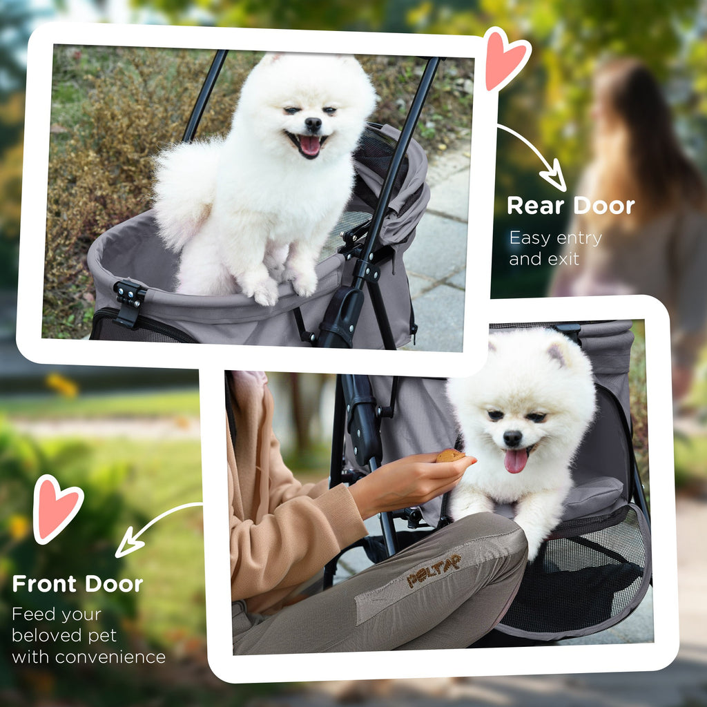 PawHut Pram Dog Poussette pliable pour chien poussette avec 4 roues