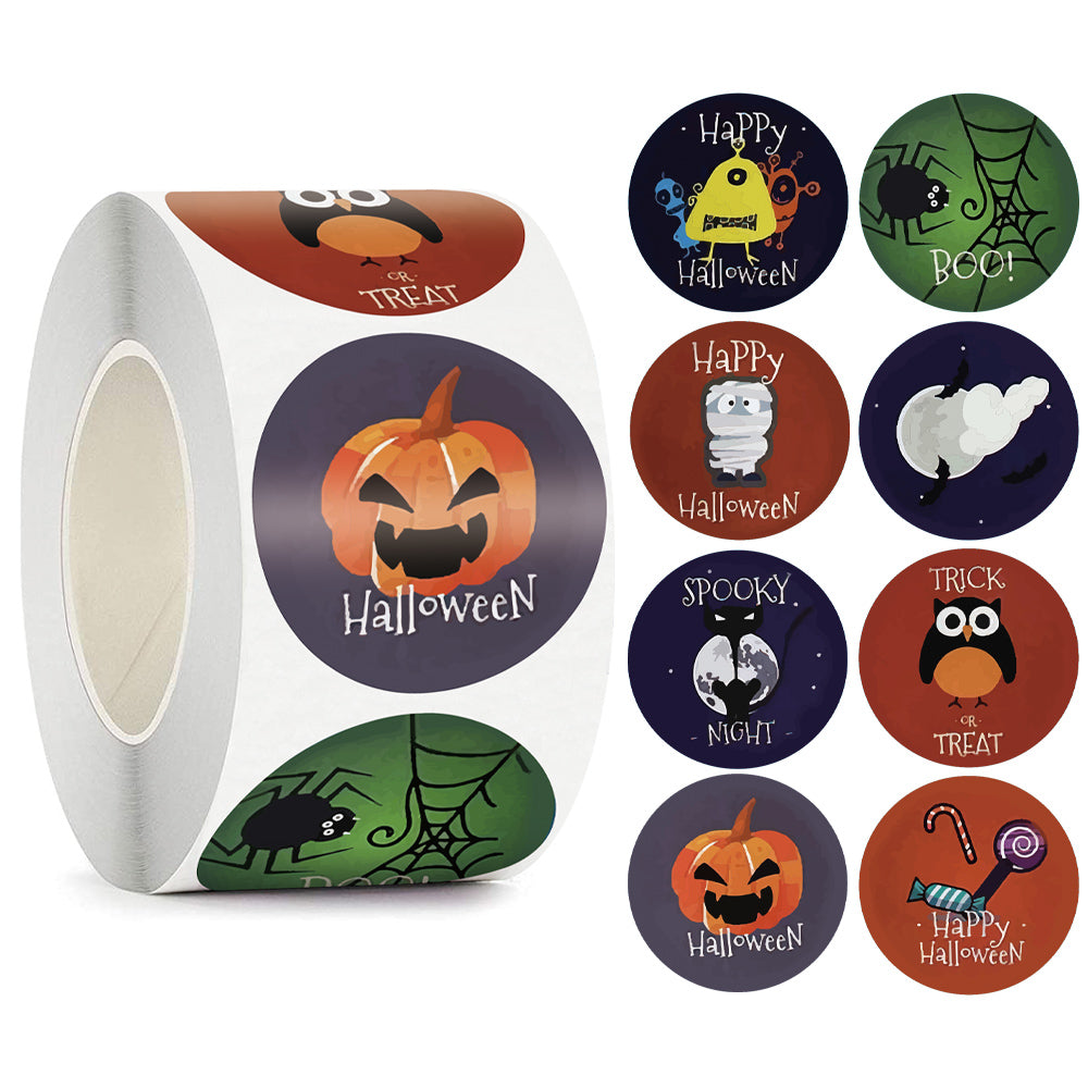 500 Rolls Joyeux Halloween Jouet pour enfants Animaux Merci Décoration Sticker Label