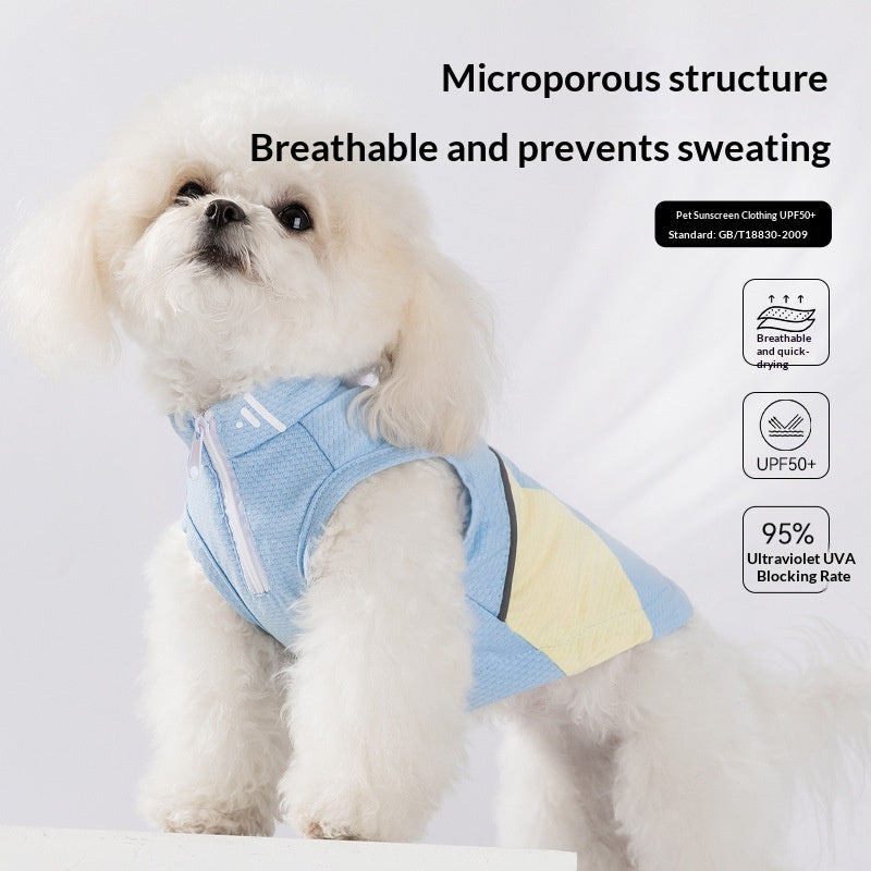 Vêtements de chien printemps-été avec garniture réfléchissante et blocage de couleur