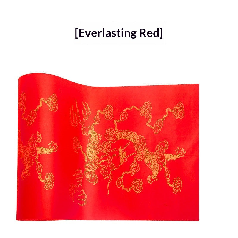 Papier calligraphie avec dragon doré Et les modèles de nuages auspicieux