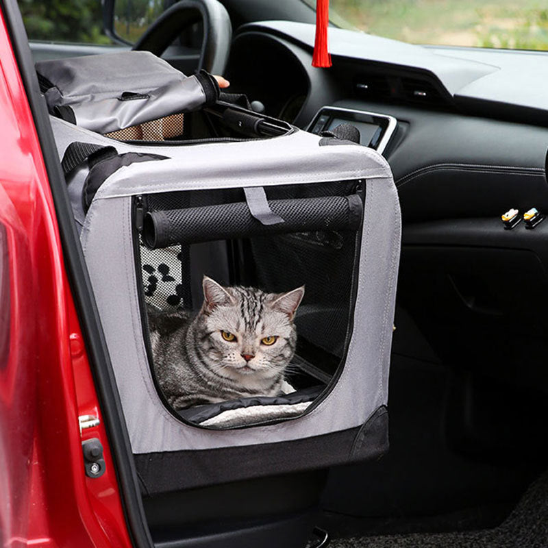 3-Porte pliant soft Dog Crate avec sac de transport et lit polaire