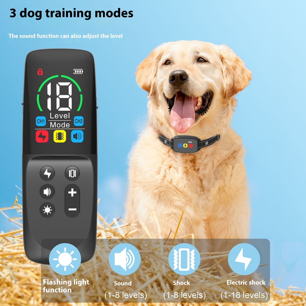 Color Screen Dog Trainer Remote Control Dog Training Collier électrique de choc