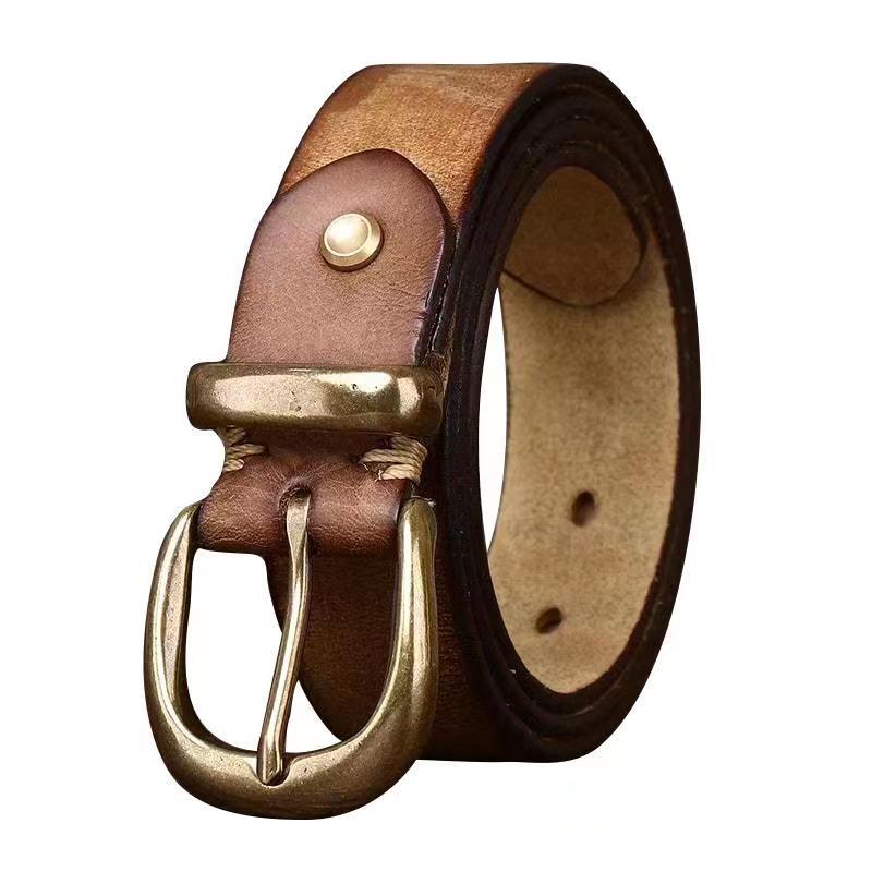 Boucle d'épingle en cuir Vintage De stressed Cowhide Waistband