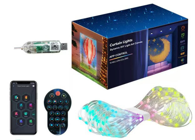 APP Bluetooth Dual Control Magic Color Fil de lumière recouvert de caoutchouc
