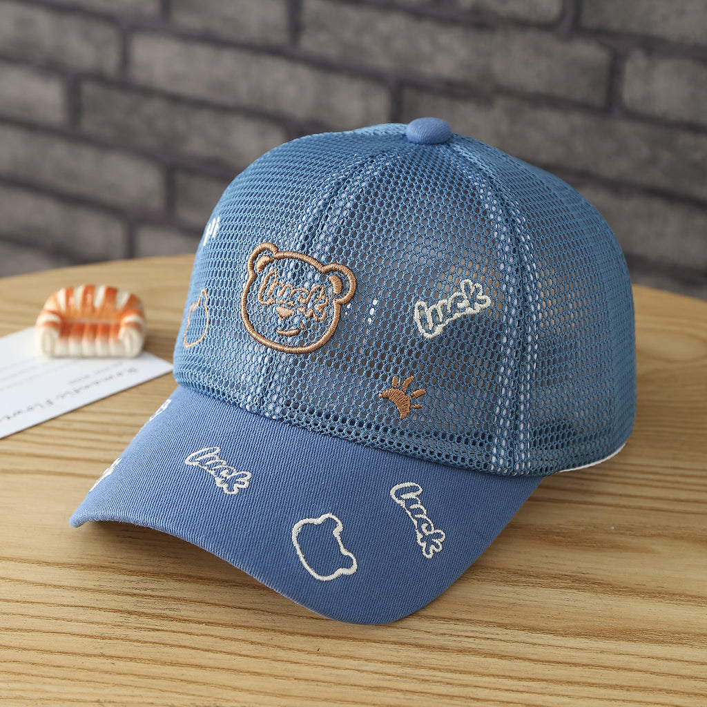 Ours de chance brodé pour enfants Respirant All-netted Brimless Outdoor Sunshade Baseball