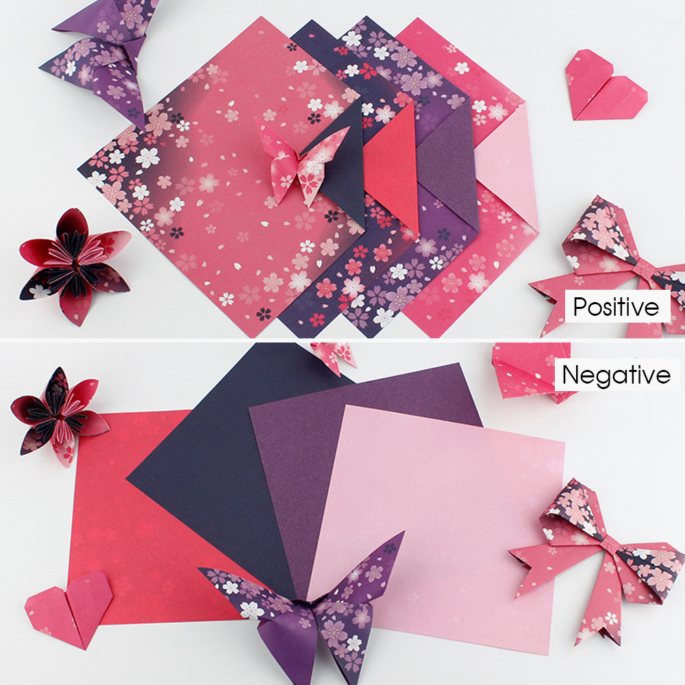 Double face deux couleurs japonais style Floral Origami Square Impression Origami