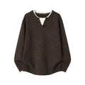 Hommes Mock deux pièces V-Neck Sweater rond-Neck