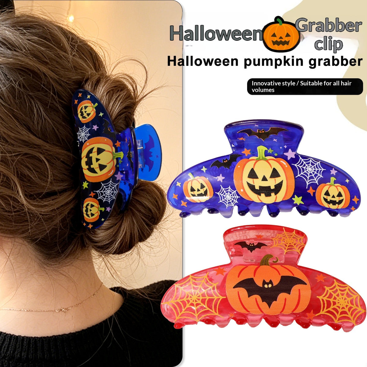 Nouveau style Halloween Transparent Shark Clip pour cheveux de femmes