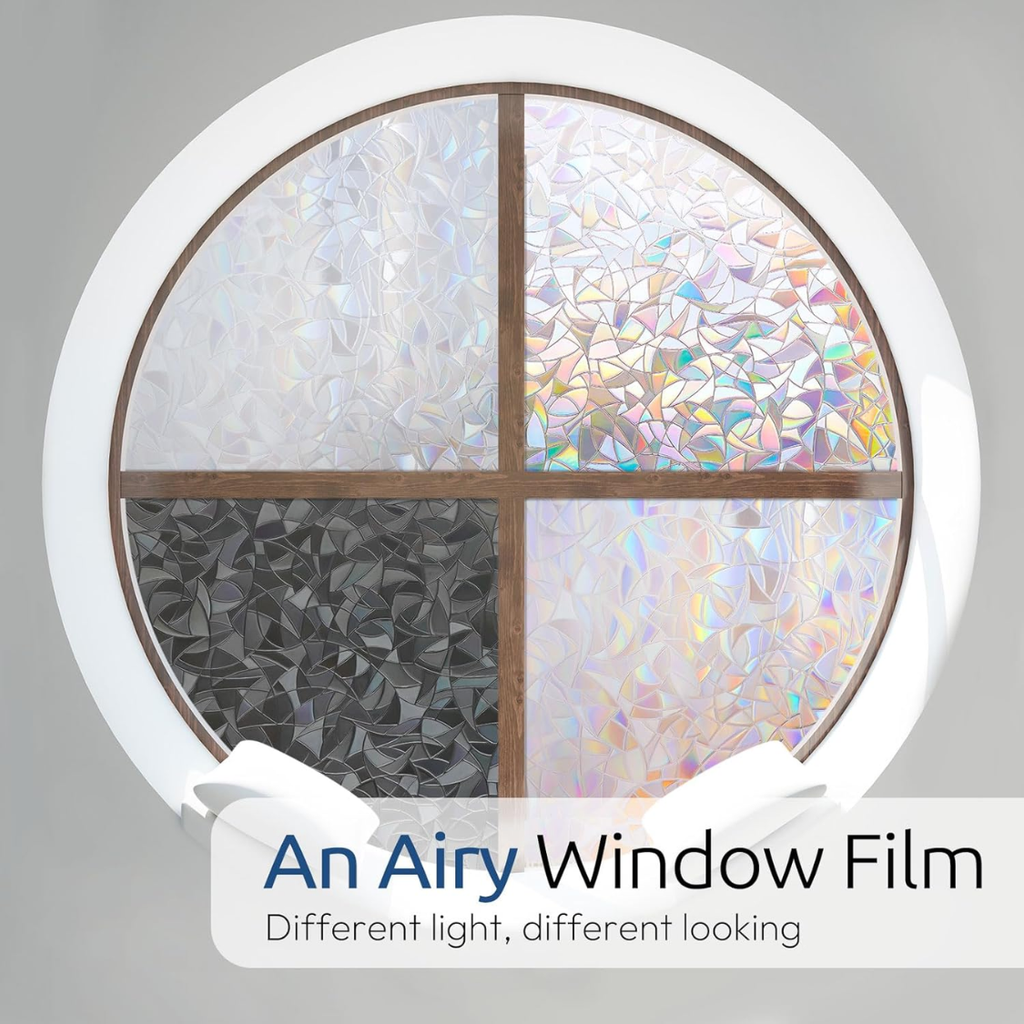 Fenêtre Vie privée Film Rainbow Film Sticker décoratif Fenêtre 3D Static Stained Glass Cling T