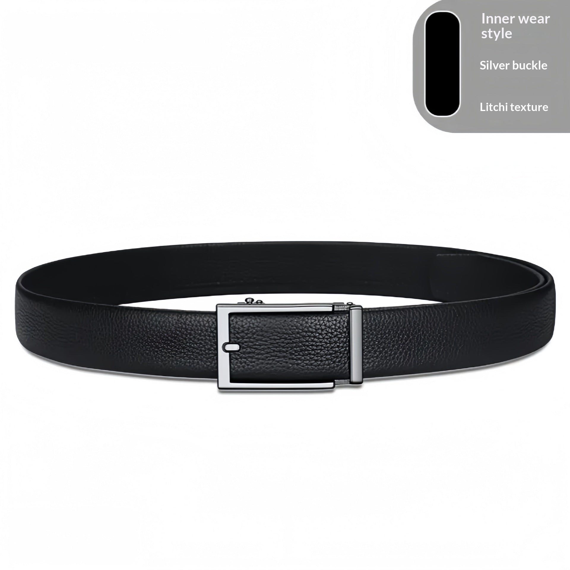 Ceinture en cuir véritable, repliée vers l'intérieur des hommes