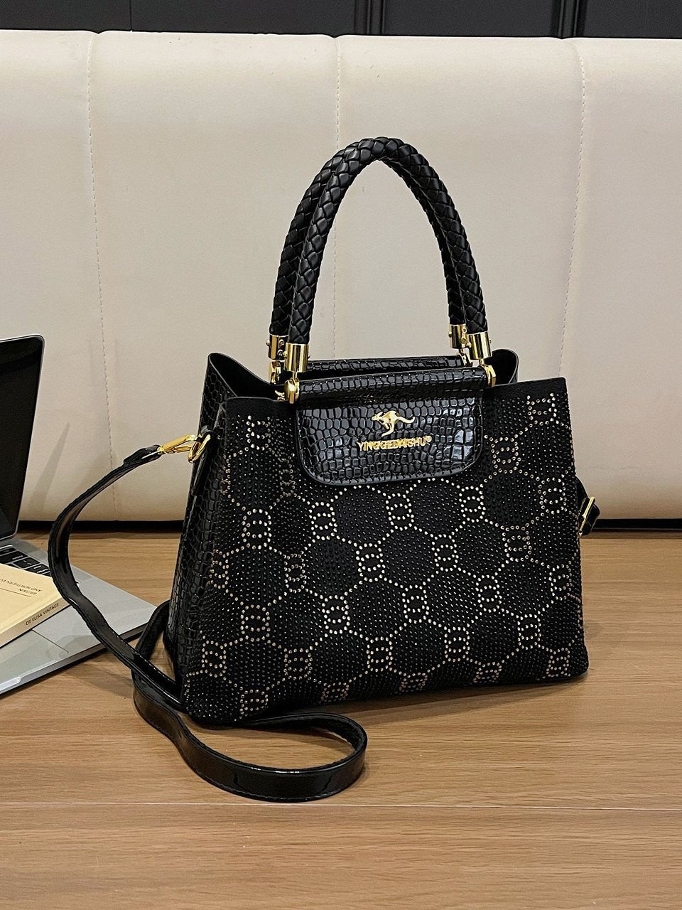 Sac à main minimaliste pour femmes avec Strass appliqué à la chaleur