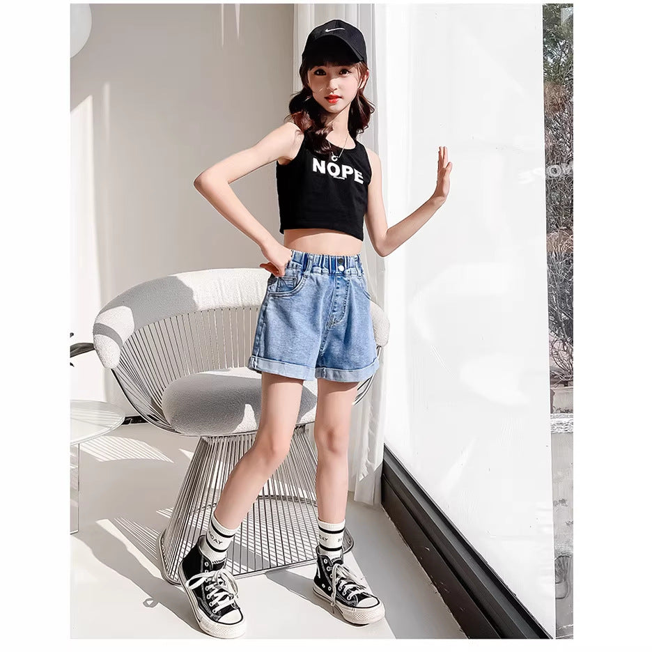 Short denim simple pour filles
